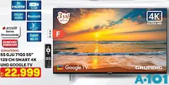 GRUNDİG 55GJU7100 55 İNÇ 139 CM SMART 4K UHD GOOGLE TV AKILLI TELEVİZYON fiyat ve kampanya bilgisi